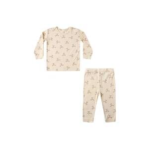 NEW QUINCY MAE kid's bamboo pajama set in antique /reindeer print